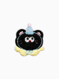 Blue Party Hat Black Cat (Self Adhesive)