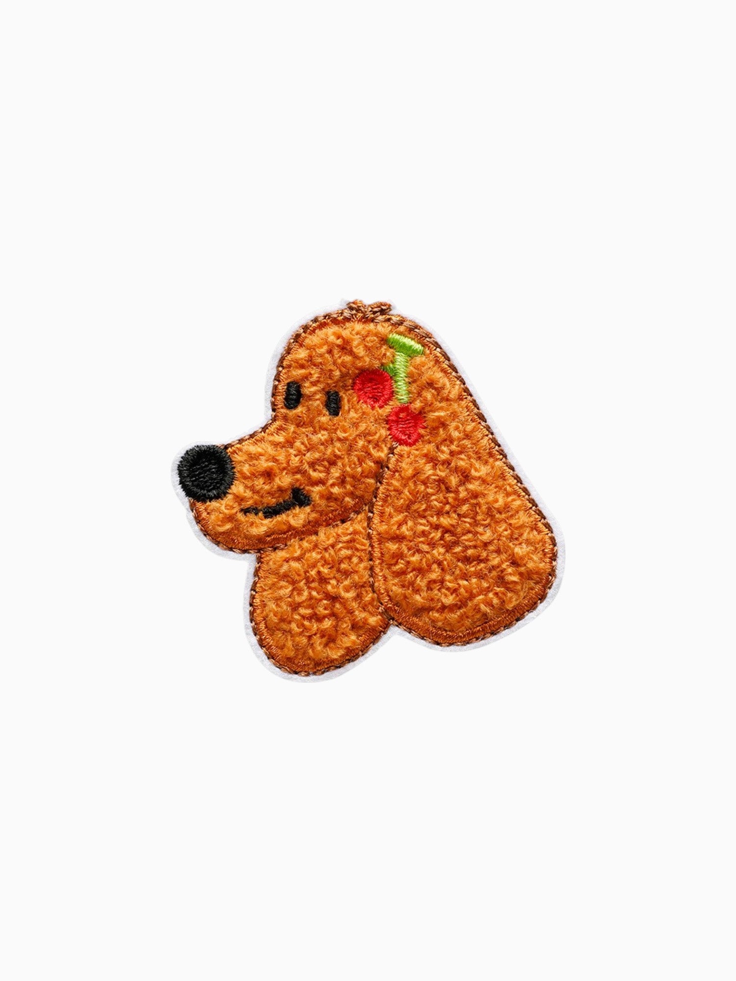 Fluffy Brown Dog With Cherry (Self Adhesive)