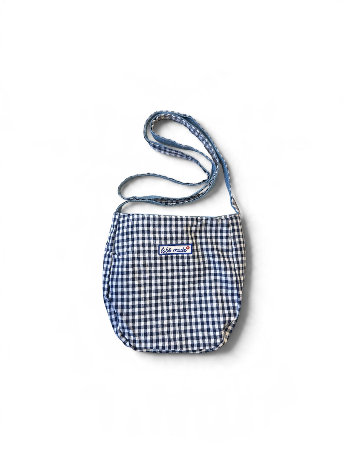 Reversible Denim/Checked Egg Bag