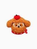 Fluffy Brown Dog With Tomato (Self Adhesive)