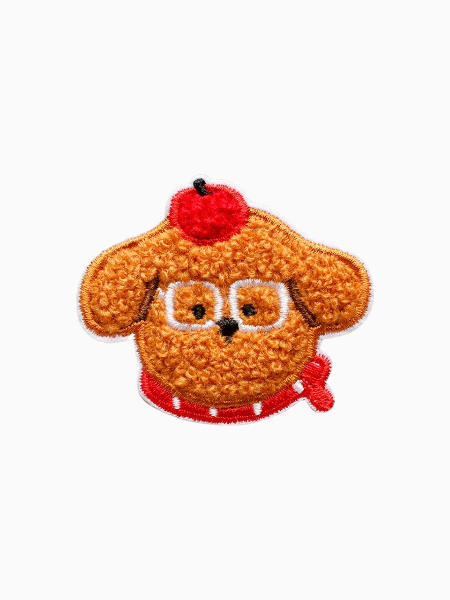 Fluffy Brown Dog With Tomato (Self Adhesive)