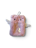 Fluffy Character Card Holder – Pink Pig