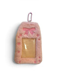 Fluffy Character Card Holder – Pink Ribbon