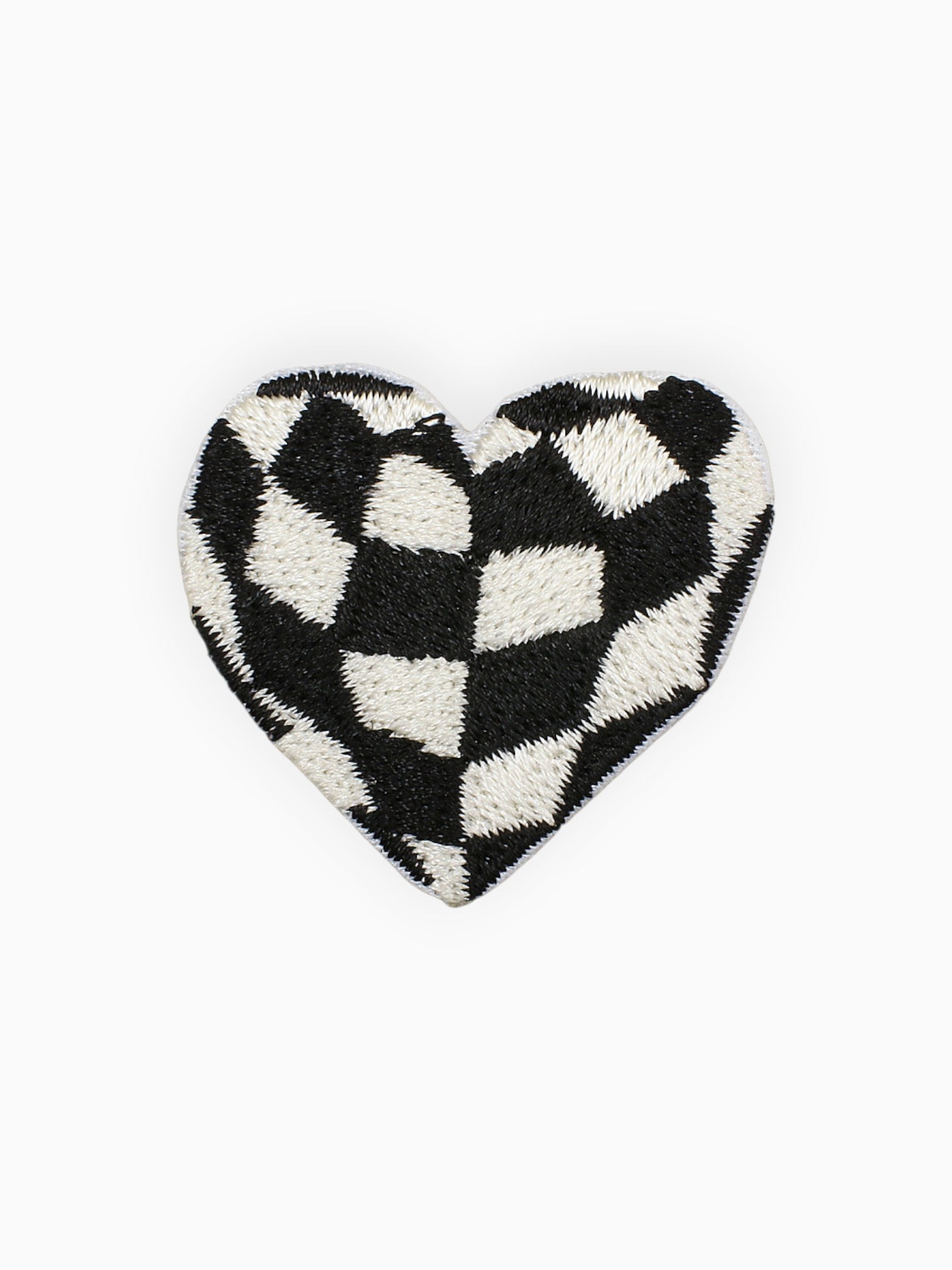 Retro Checker Heart - Black & White