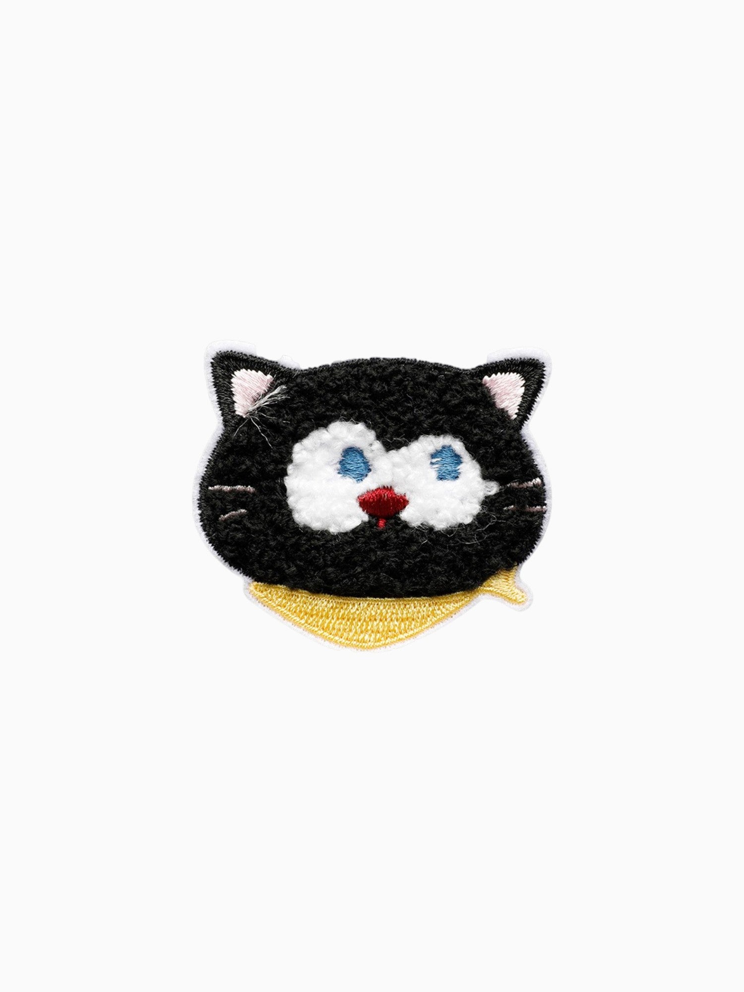 Fluffy Black Cat - Yellow Kerchief (Self Adhesive)
