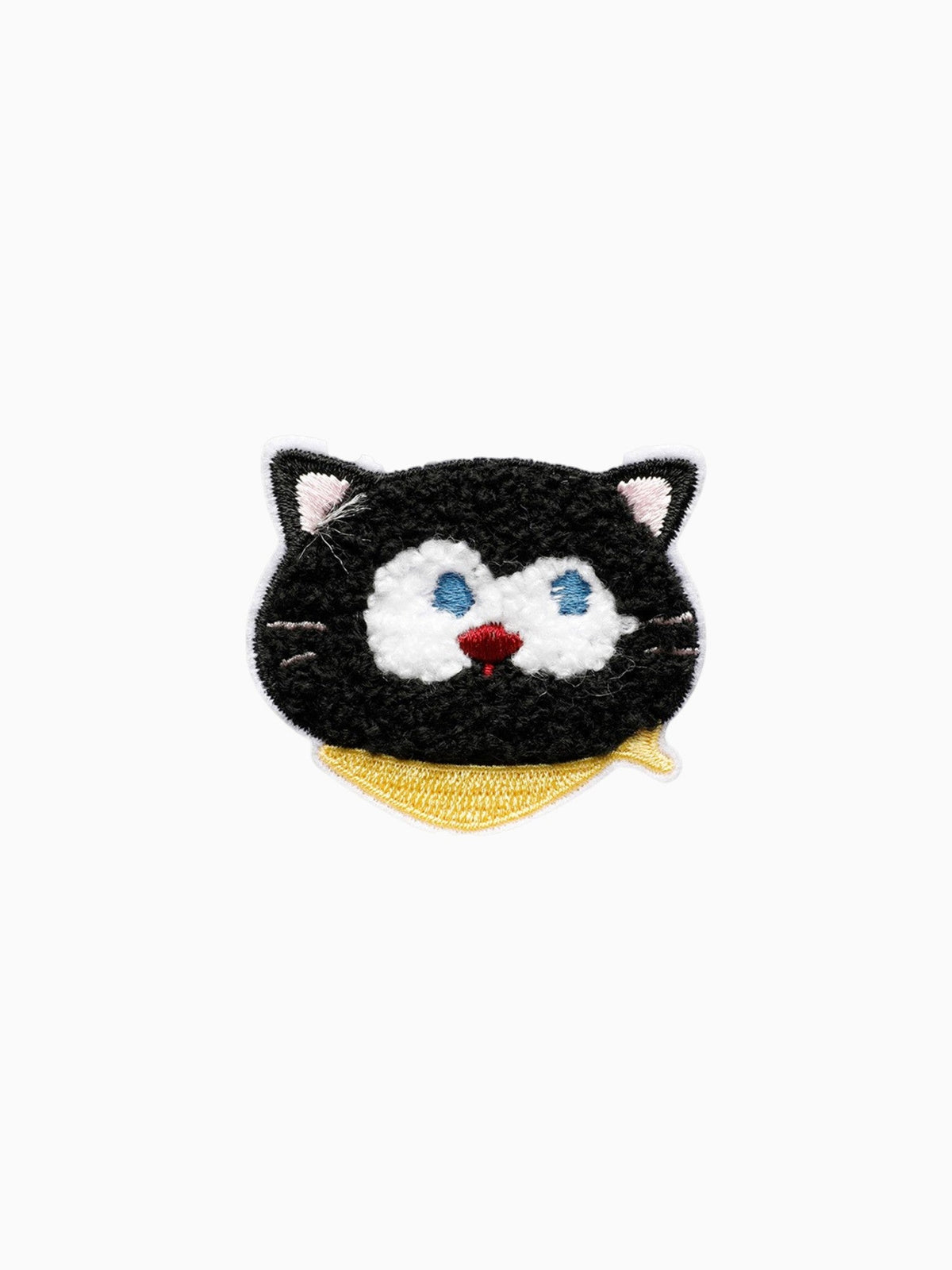 Fluffy Black Cat With Yellow Kerchief (Self Adhesive) | Labö Made UK - The Manchester Patch Bar