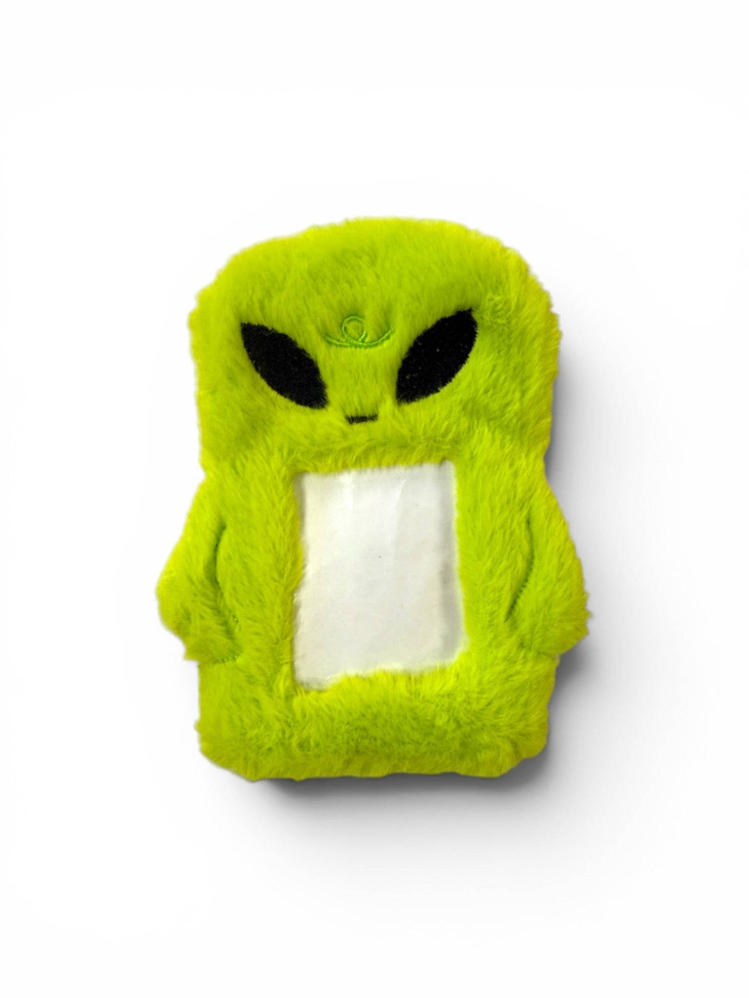 Fluffy Character Card Holder – Green Alien | Labö Made UK - The Manchester Patch Bar