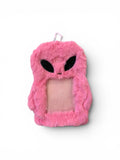 Fluffy Character Card Holder – Pink Alien | Labö Made UK - The Manchester Patch Bar