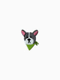 Grey Dog With Green Kerchief (Self Adhesive) | Labö Made UK - The Manchester Patch Bar