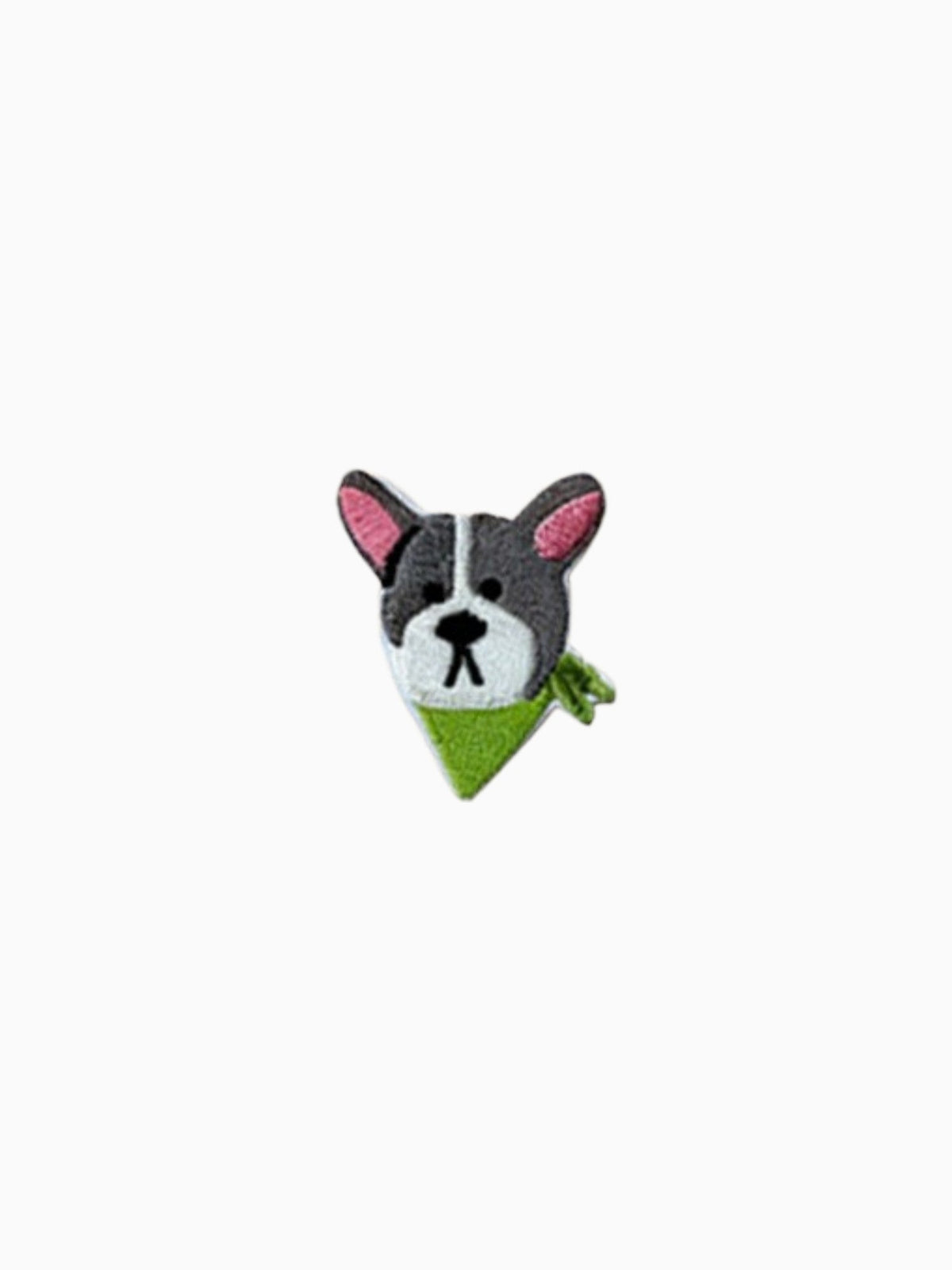 Grey Dog With Green Kerchief (Self Adhesive) | Labö Made UK - The Manchester Patch Bar
